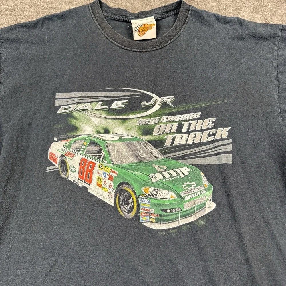 Vintage Dale Earnhardt Jr Shirt Mens 2XL Black 88 NASCAR Racing AMP Energy Car